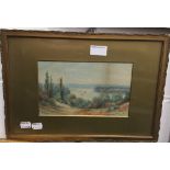 F LACY, Lake in a Country Landscape, watercolour, framed and glazed,