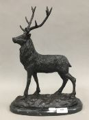 A bronze model of a stag