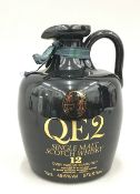 A ceramic decanter of QE2 Single Malt Scotch Whisky, 12 years,