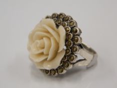 A silver marcasite ring