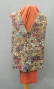 A woven cotton waistcoat - WITHDRAWN With autumnal colours;