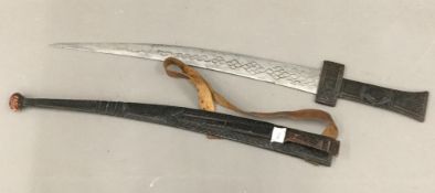 An Eastern leather covered sword