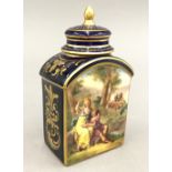 A Dresden porcelain tea caddy