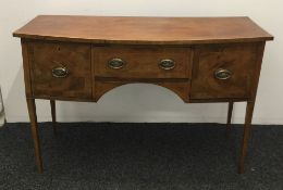 A 19th century inlaid mahogany bow fronted sideboard