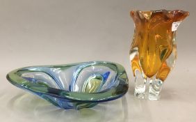 A Murano glass vase and a bowl