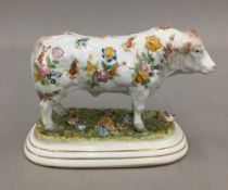 A Continental porcelain model of a bull