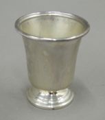 A silver tumbler