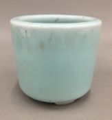 A Chinese celadon porcelain brush pot