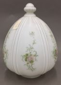 A Victorian florally decorated opaline shade