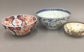 An 18th century Chinese punch bowl,