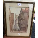 A pair of Victorian watercolours, Rack Hay Back Street and Marylebone High Street,