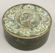 A Chinese bronze circular box