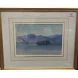 E M PERCIVAL, Italianate Lake Scene, watercolour,