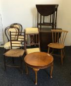 Two oak barley twist gate leg tables,