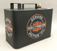 A Harley Davidson oil can