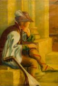 CONTINENTAL SCHOOL (19th century), The Lute Musician, oil on canvas, unsigned, framed.