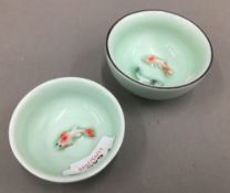 Two small Chinese porcelain fish bowls