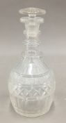 A 19th century cut glass decanter