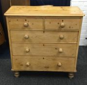 A Victorian pine chest of drawers