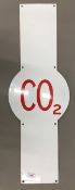 A vintage CO2 enamel sign