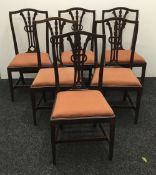 A set of six Edwardian mahogany dining chairs