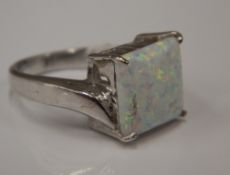 A silver opal ring