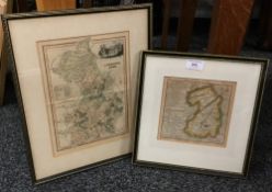An 18th century map of Cambridgeshire and a 19th century map of Cambridgeshire,