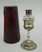 A cased Victorian silver communion set