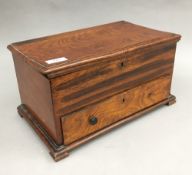 A 19th century burr oak miniature trunk. 36 cm wide, 20.5 cm deep, 19.5 cm high.