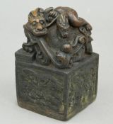 A large bronze dragon seal