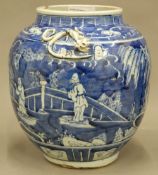 A Chinese blue and white porcelain vase