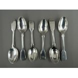 Six large Fiddle pattern tea/coffee spoons by Robert,
