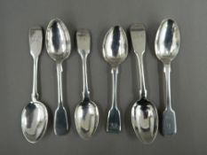 Six large Fiddle pattern tea/coffee spoons by Robert,