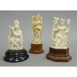 Three late 19th/early 20th century Indian carved ivory figures