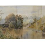 19TH CENTURY SCHOOL, British, The Tranquil Stream, watercolour, initialled G.C.B, framed and glazed.