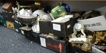 A large quantity of miscellaneous china, glass, metalware, etc.