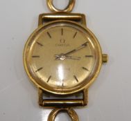 A 9 ct gold ladies Omega wristwatch, boxed (15.