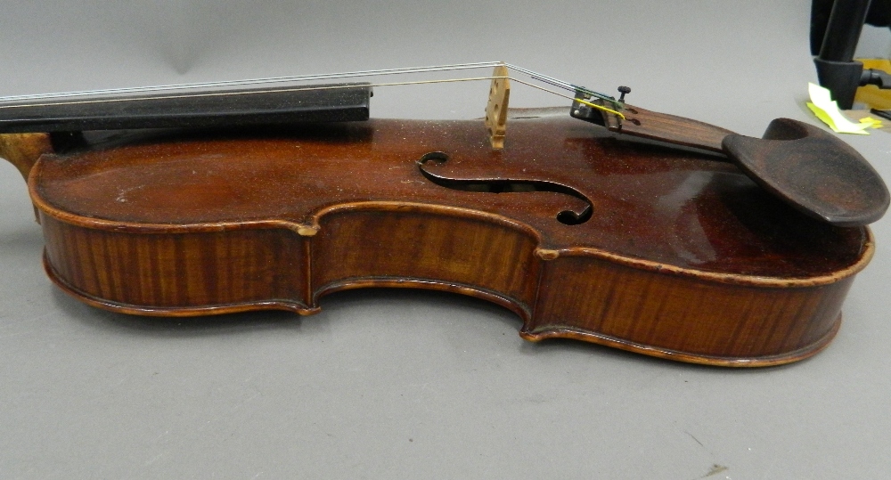 A late 19th century French cased violin; - Image 14 of 25