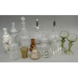 A quantity of various glassware, including decanters, etc.