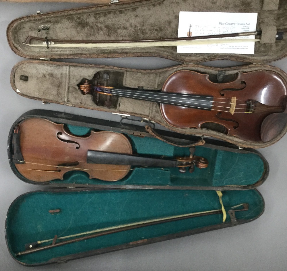 A late 19th century French cased violin;