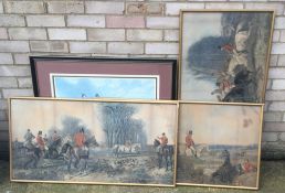 Three hunting prints,