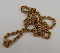 A tri-colour gold chain (4.