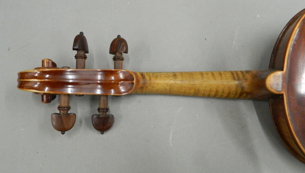 A late 19th century French cased violin; - Image 13 of 25