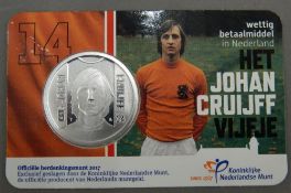 A silver proof Johan Cruijff coin