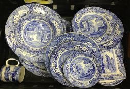 A large quantity of blue and white porcelain,