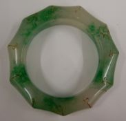 A jade faux bamboo bangle