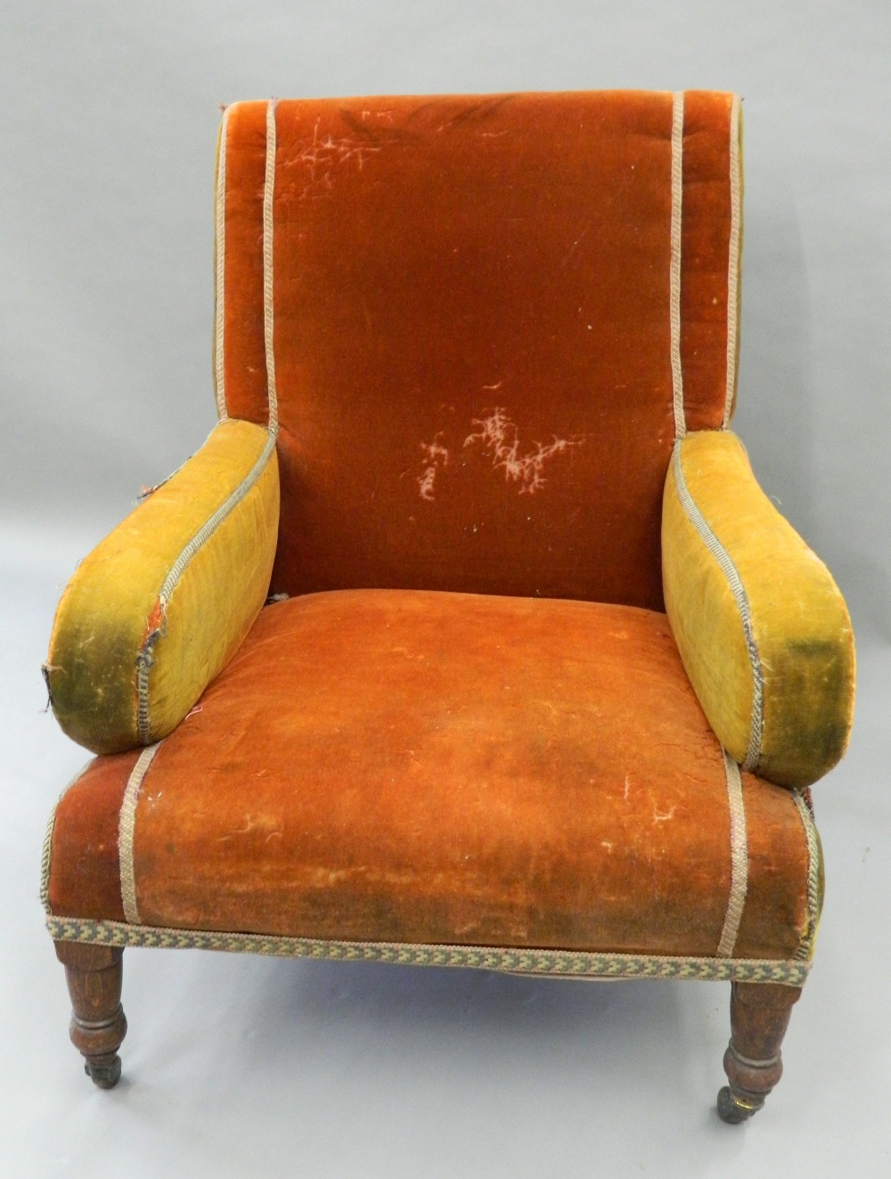 A Victorian upholstered armchair - Image 2 of 5