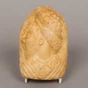 A Byzantine style stone carving, worked as a bearded male bust. 16 cm high.