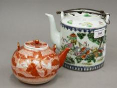 Two Chinese porcelain teapots