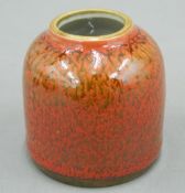 A Chinese red porcelain ink pot